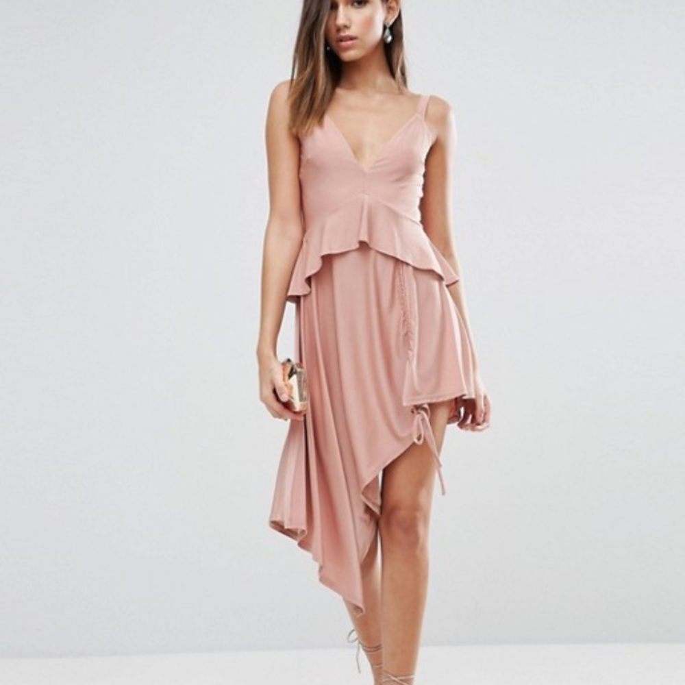 ASOS Slinky Ruched Thigh Midi Dress